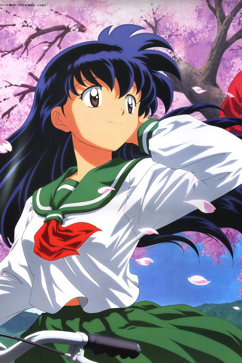 Wallpaper Higurashi Kagome Inuyasha, Girls, Bike, Kimono, - كرتون سبيس تون كوكب مغامرات , HD Wallpaper & Backgrounds