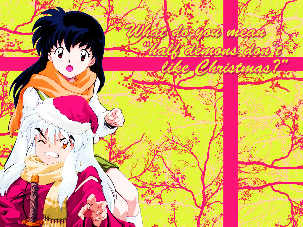 Inuyasha & Kagome - Inuyasha Christmas , HD Wallpaper & Backgrounds