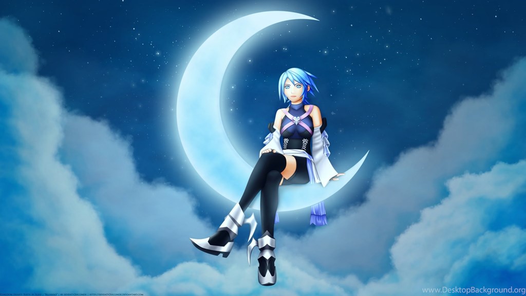 Kingdom Hearts Aqua Night Stars Moon Hd Wallpapers - Kingdom Hearts Aqua Background , HD Wallpaper & Backgrounds