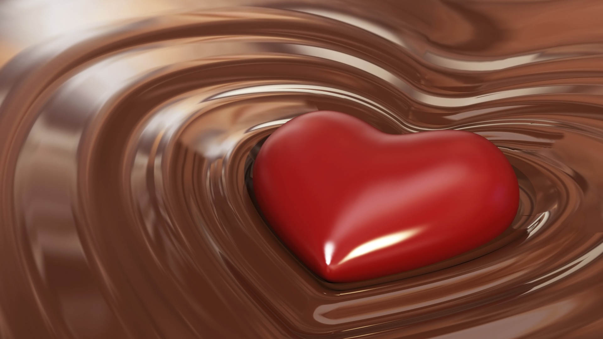 Chocolate Heart 1080p Hd Wallpaper Love - Chocolate En Forma De Corazon , HD Wallpaper & Backgrounds