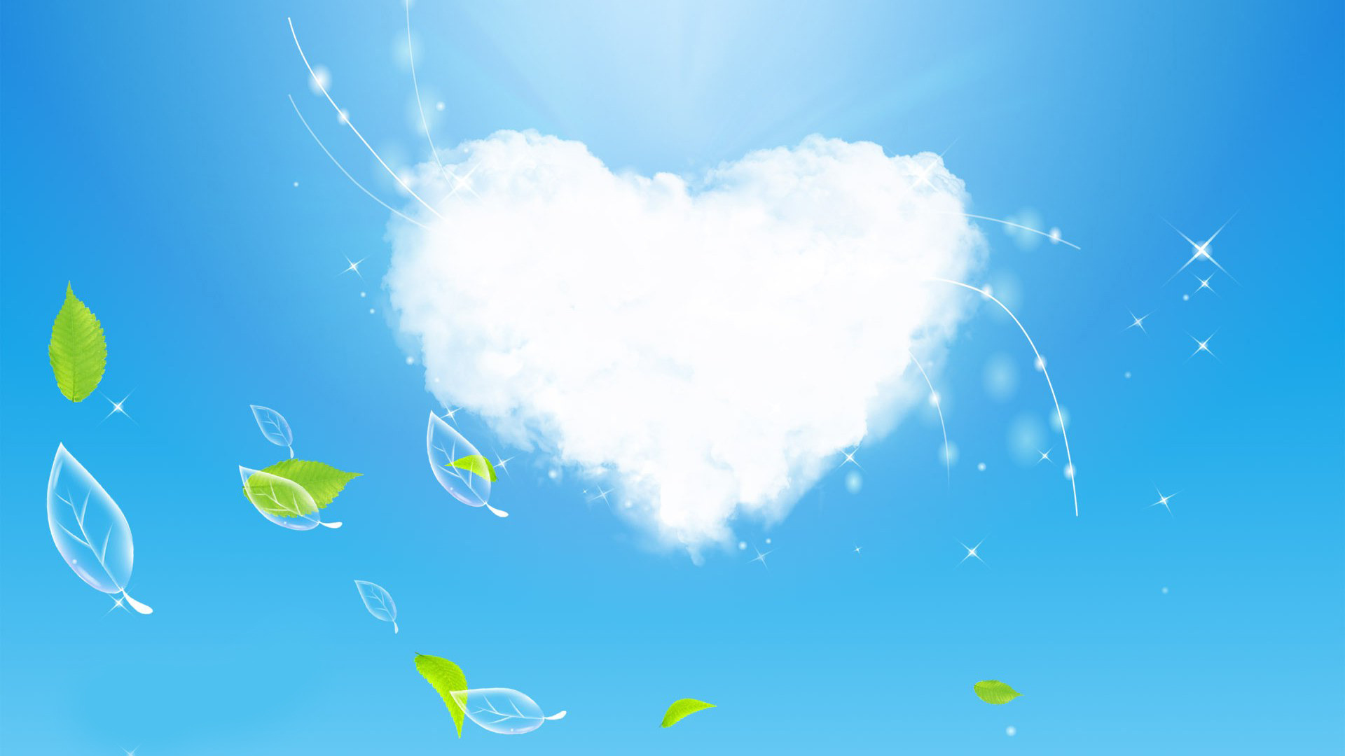 Cloud Wallpaper Green Heart - Heart Cloud , HD Wallpaper & Backgrounds