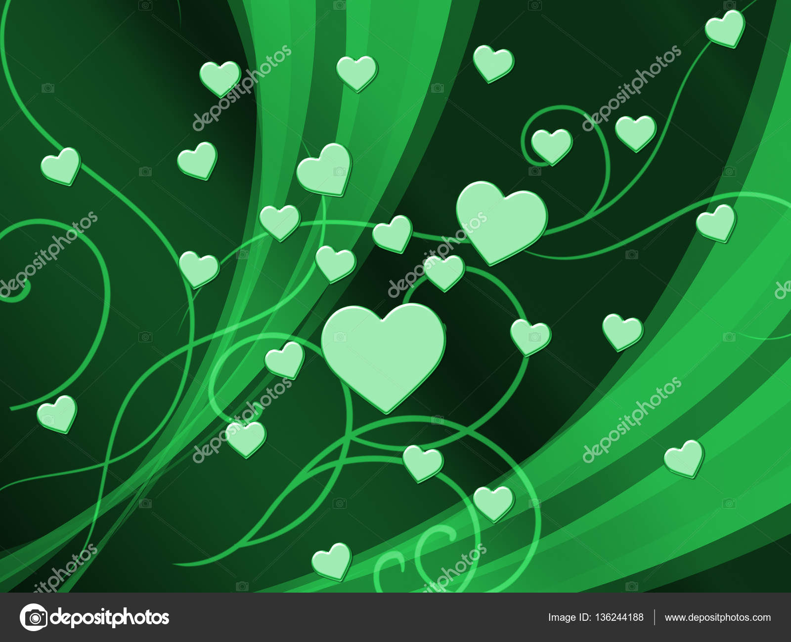 Green Hearts Background Shows Romantic And Passionate - Fondos Verde Con Corazones , HD Wallpaper & Backgrounds