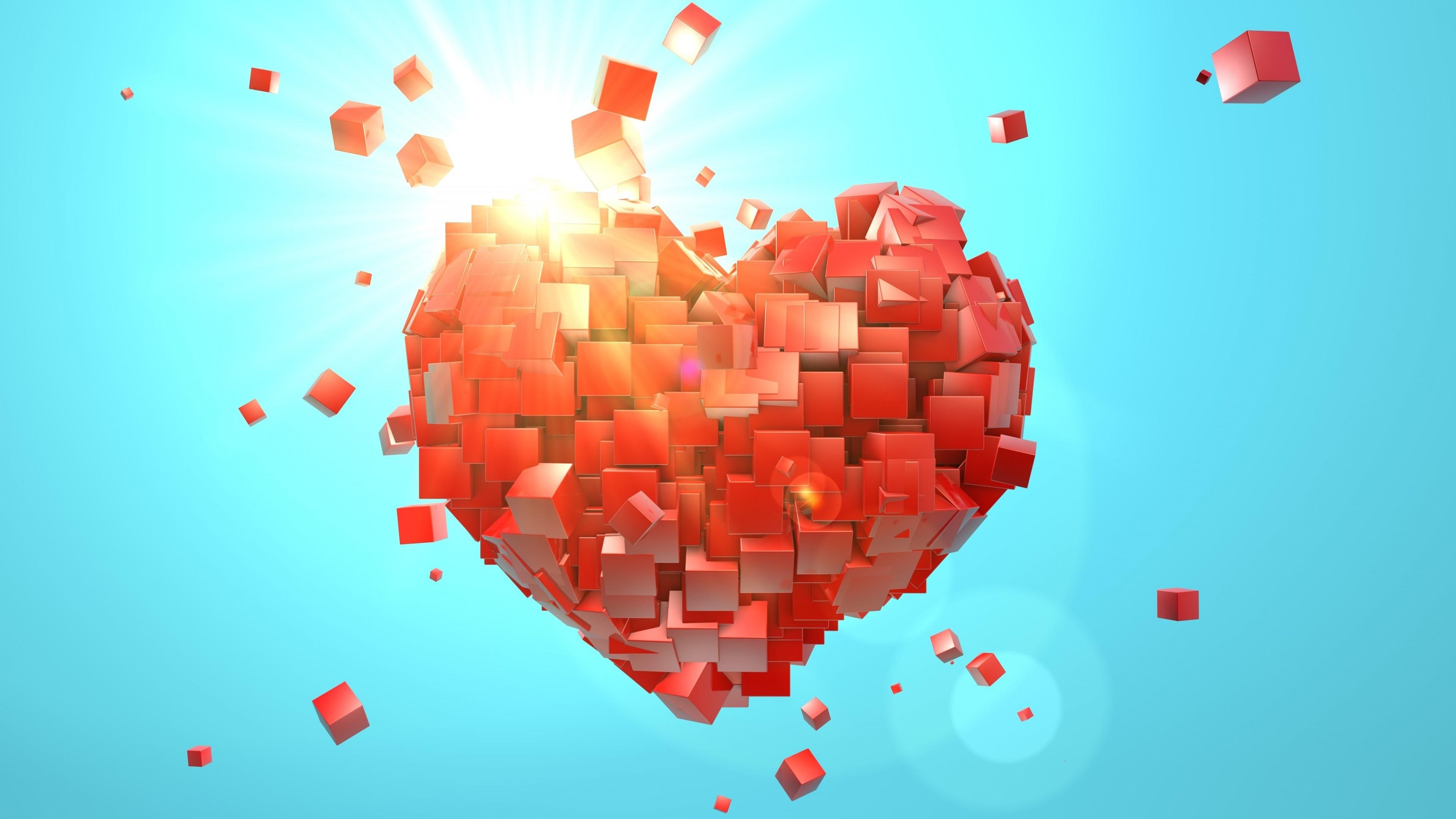 3d Heart Wallpaper - Abstract Hearts For Desktop , HD Wallpaper & Backgrounds