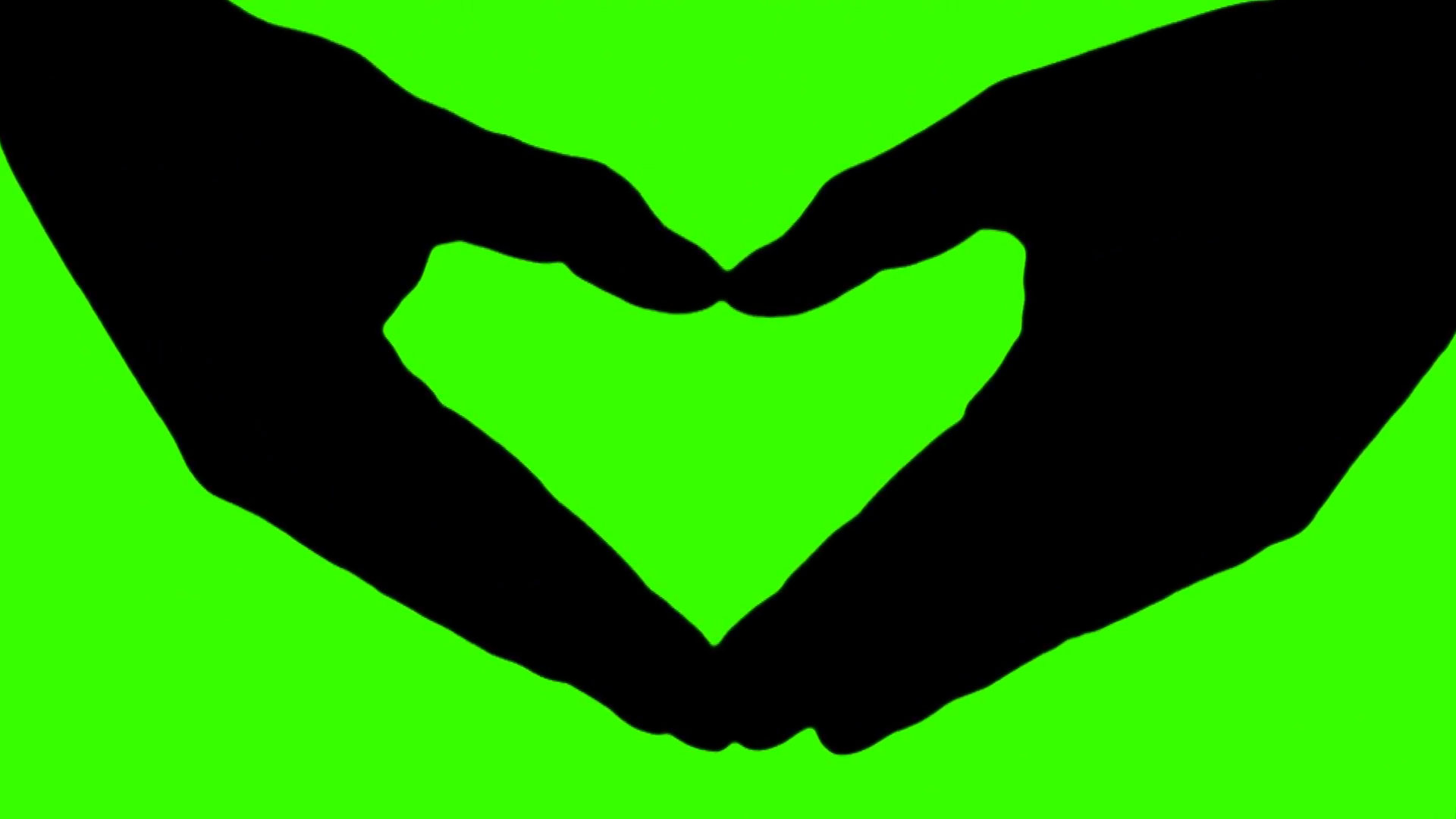 Heart Hand Sign Green Screen - Green Heart Hd , HD Wallpaper & Backgrounds
