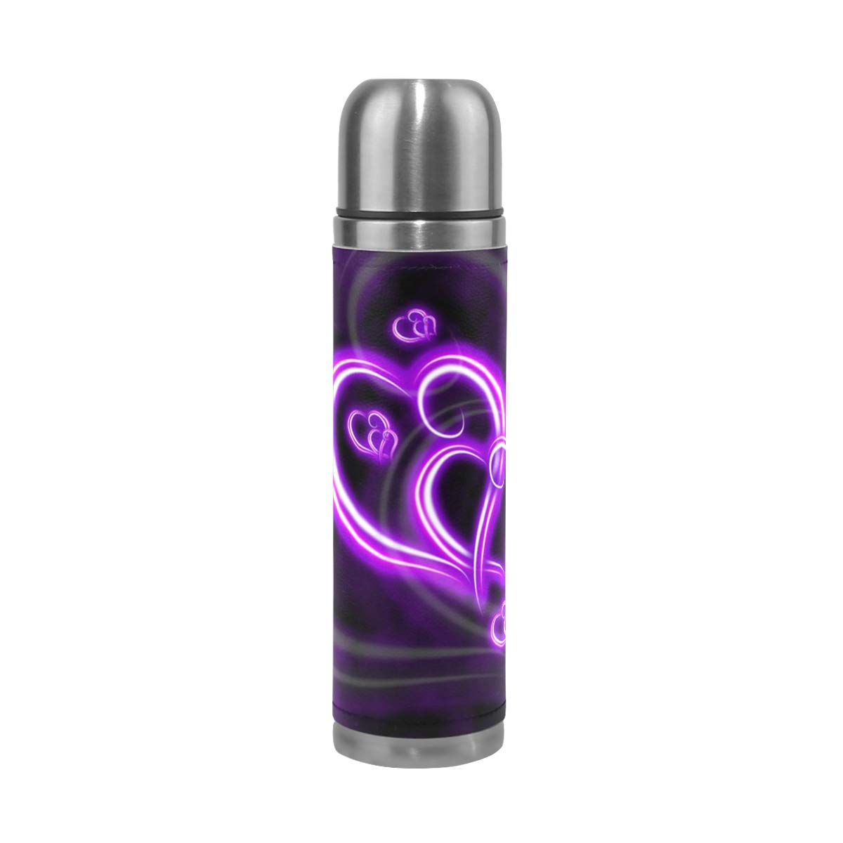 Oulian Water Bottle Purple Heart Wallpaper Travel Insulated - Abstract