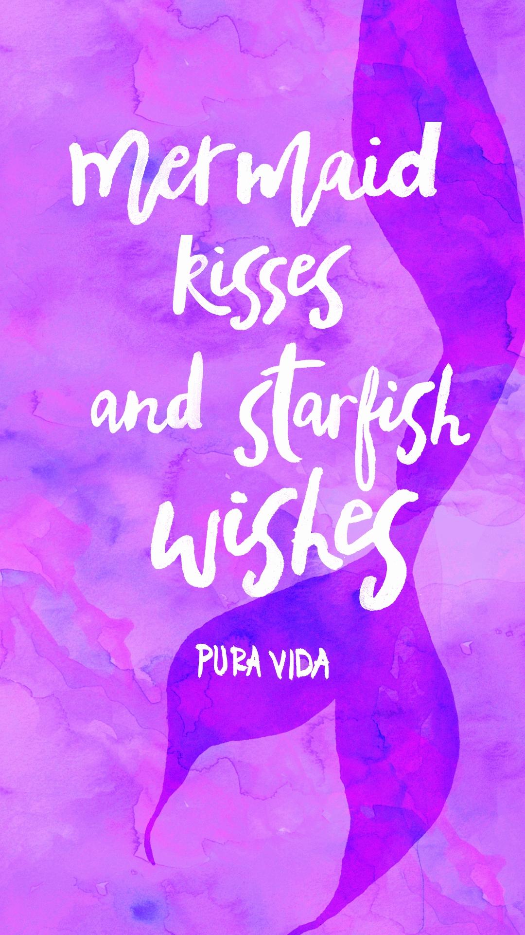 Pura - Mermaid Kisses And Starfish Wishes Pura Vida , HD Wallpaper & Backgrounds