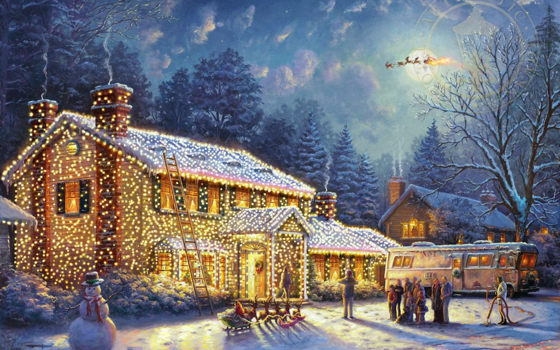 Christmas Vacation - Thomas Kinkade National Lampoon's Christmas Vacation , HD Wallpaper & Backgrounds