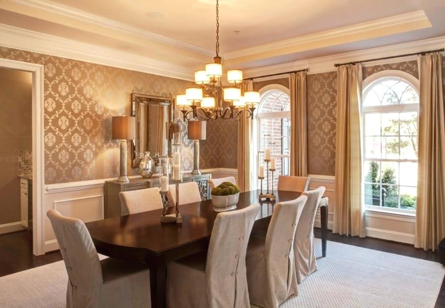 Traditional Dining Room With Interior Wallpaper Chair - Chair Rails , HD Wallpaper & Backgrounds