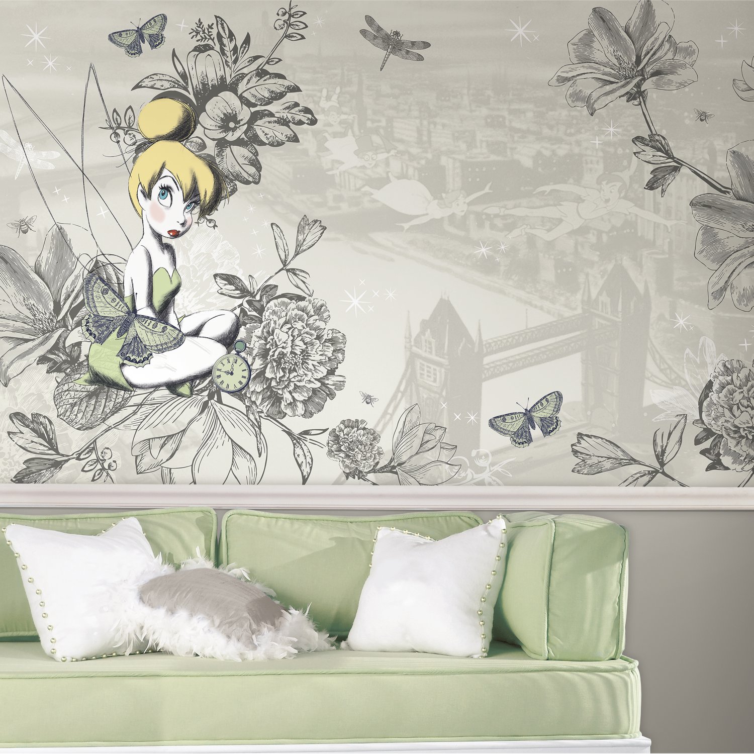 Roommates Jl1383m Disney Fairies - Tinkerbell Bedroom Mural , HD Wallpaper & Backgrounds