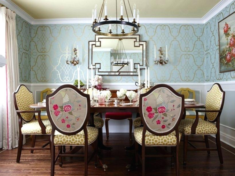 Dining Room Wallpaper With Chair Rail Design Classic - Light Blue Wallpaper Dining Room , HD Wallpaper & Backgrounds