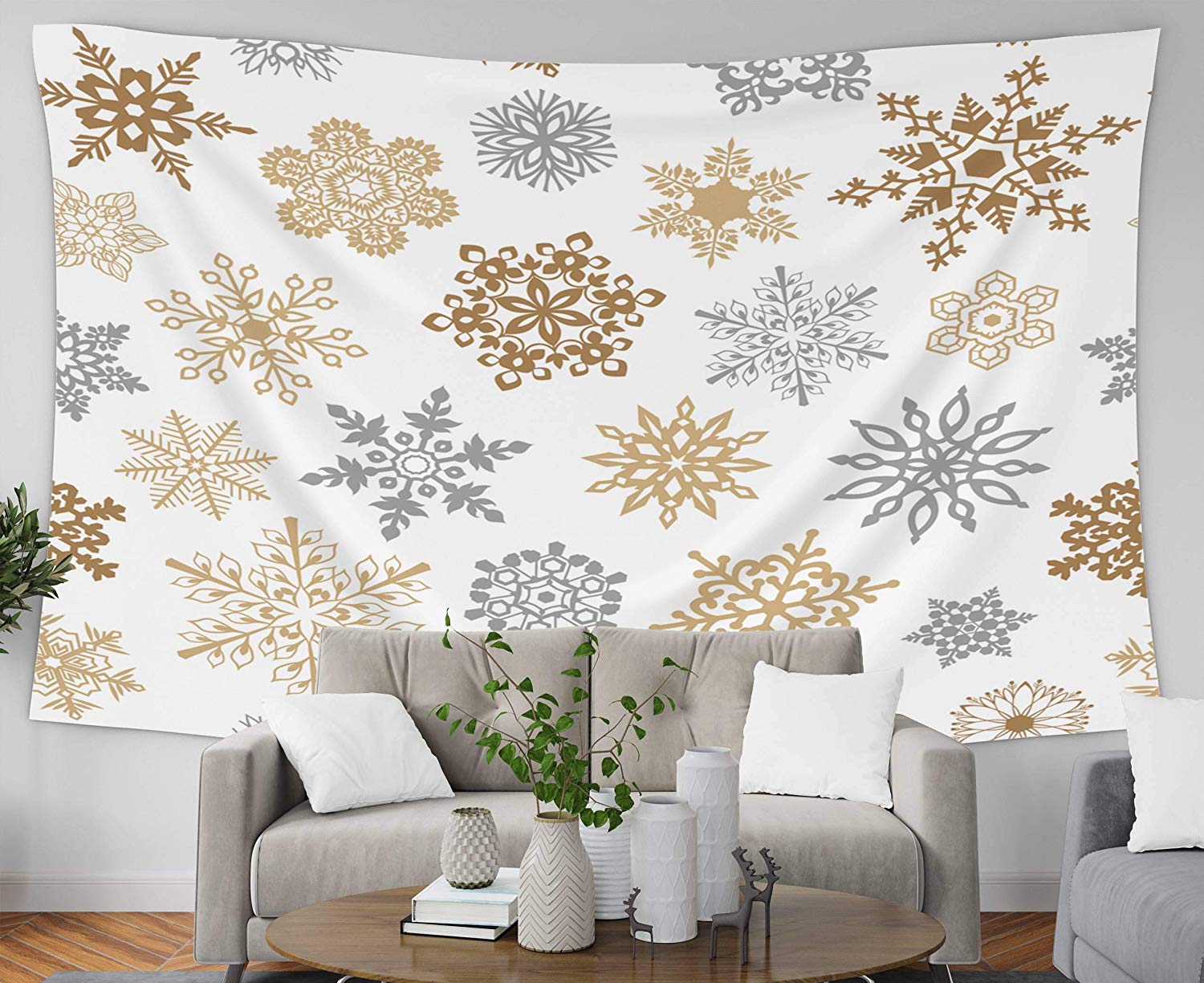 Pamime Beach Wall Decor, Home Decor Tapestry Snowflakes - Tapestry , HD Wallpaper & Backgrounds