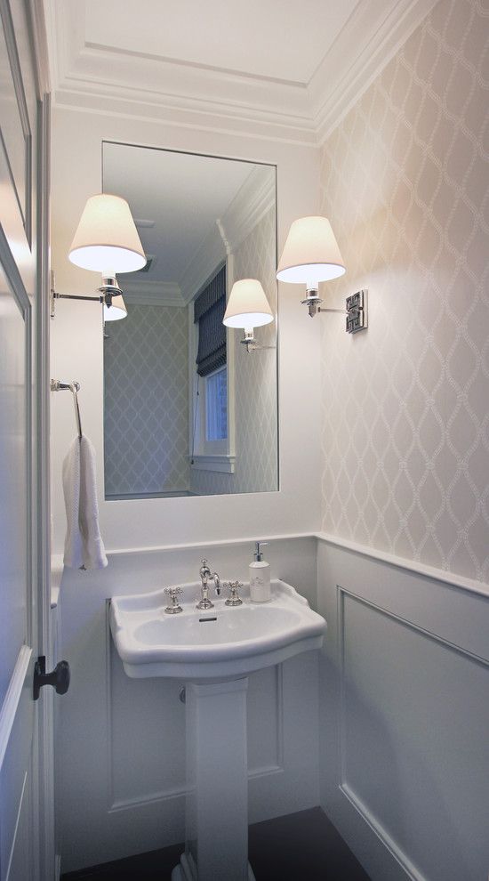 Elizabethan Classics Powder Room Transitional With - Light Grey Powder Room , HD Wallpaper & Backgrounds