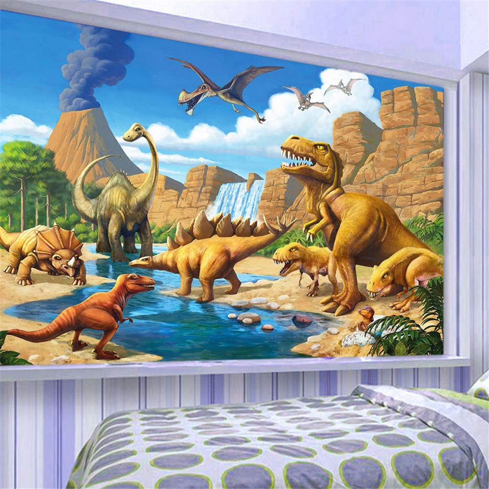 Hwhz Custom 3d Mural Wallpaper Lakefront Dinosaur Tyrannosaurus - Dinosaur Murals Bedroom , HD Wallpaper & Backgrounds