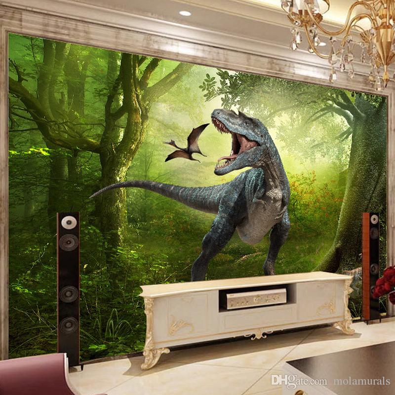 3d Stereoscopic Dinosaur Fantasy Mural Murals Sofa - Jurassic Park Dinosaur Painting , HD Wallpaper & Backgrounds