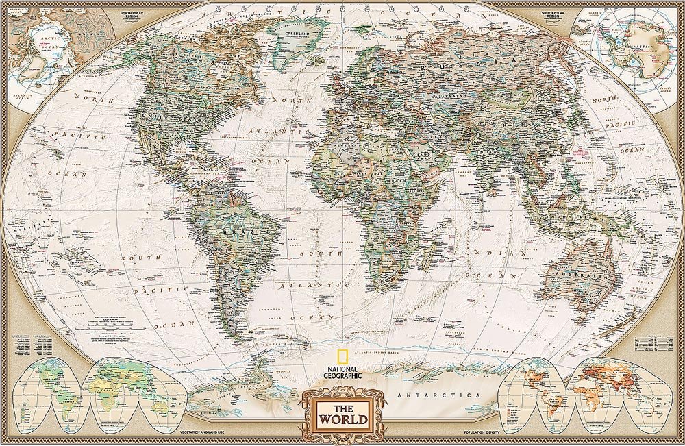 National Geographic's Executive World Map Wall Mural - Old World Map , HD Wallpaper & Backgrounds