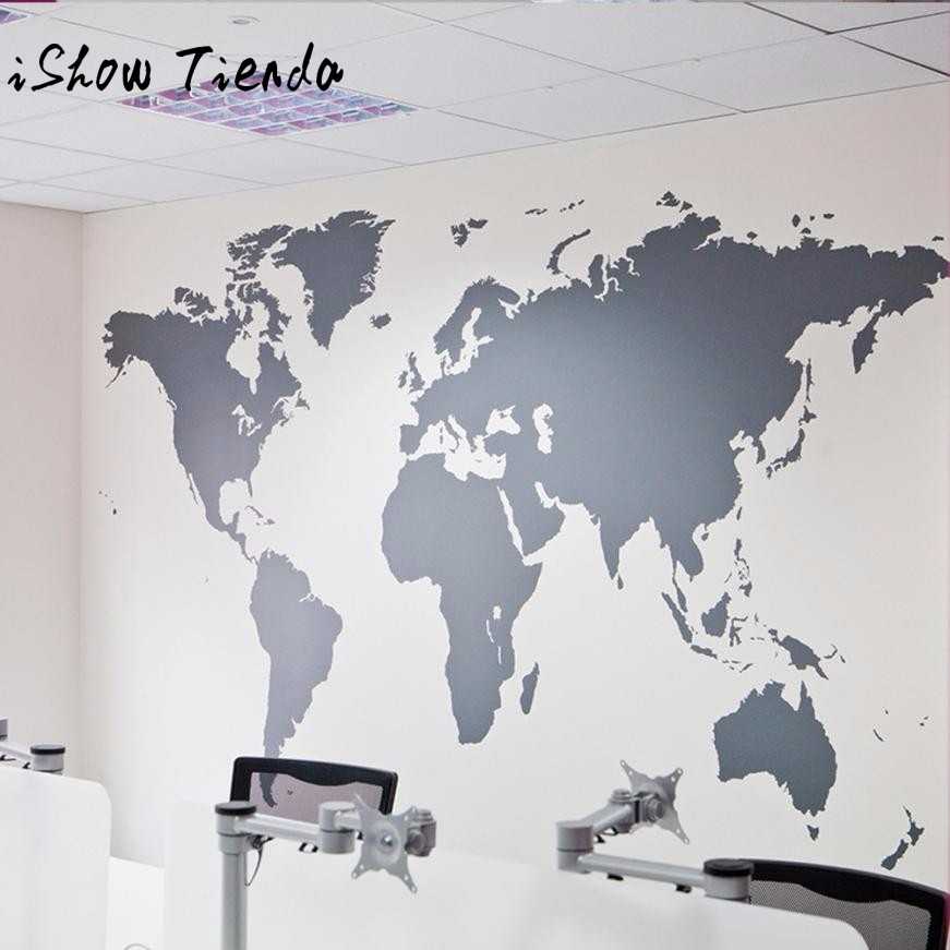World Map Removable Vinyl Wall Sticker Wallpaper Home - Best World Map Wall , HD Wallpaper & Backgrounds