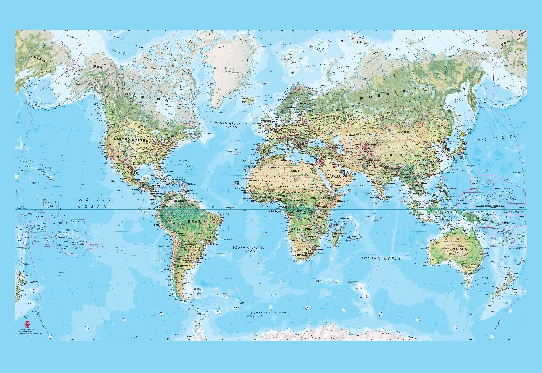 World Wallpaper Environmental World Map Wallpaper - World Map With Terrain , HD Wallpaper & Backgrounds