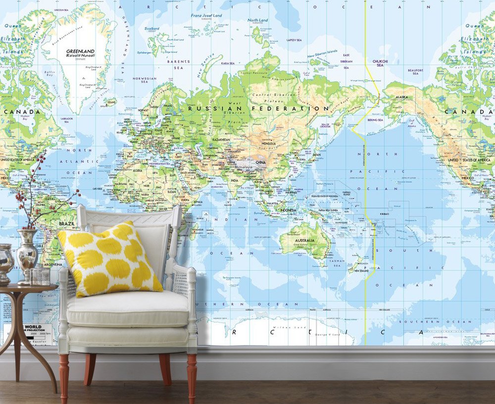 Removable Wall Mural - Map , HD Wallpaper & Backgrounds