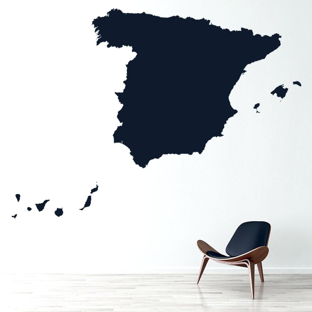 Map Wall Decal Details About Map Wall Sticker Educational - Spain Silhouette , HD Wallpaper & Backgrounds