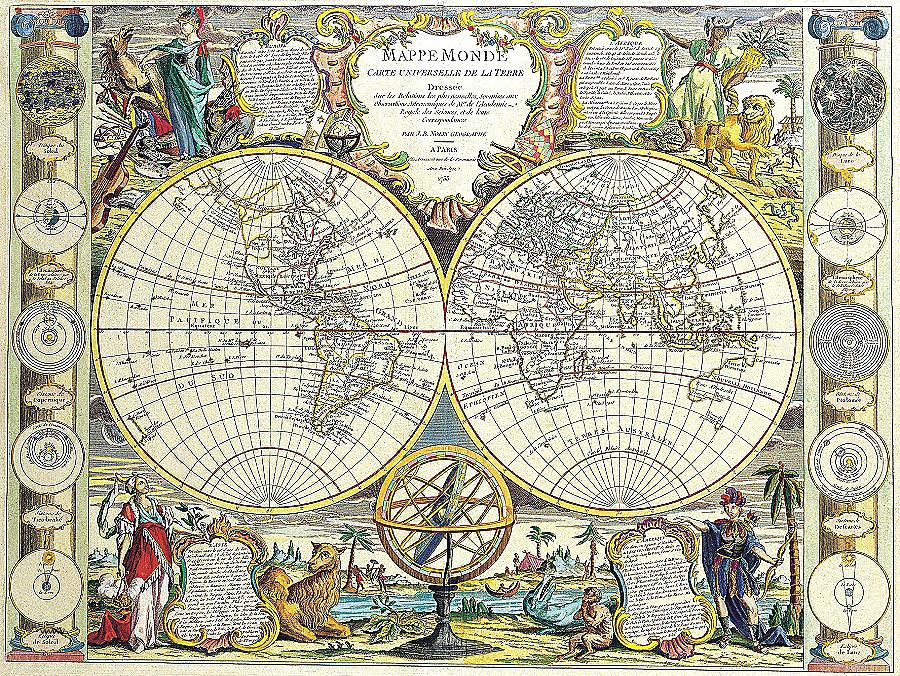 Old World Maps Wallpaper Fabric World Map Shower Curtain