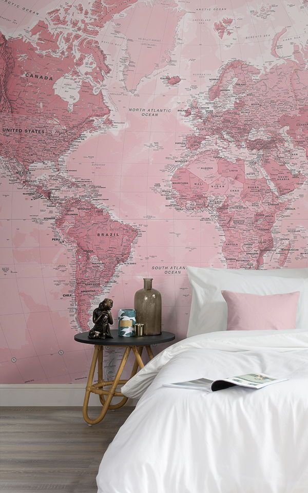 Bedroom Wallpaper Ideas - World Map , HD Wallpaper & Backgrounds