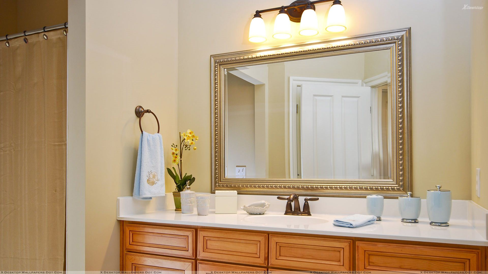 Wallpaper Bath, Bathroom, Mirror - Светильник Над Зеркалом В Прихожей , HD Wallpaper & Backgrounds