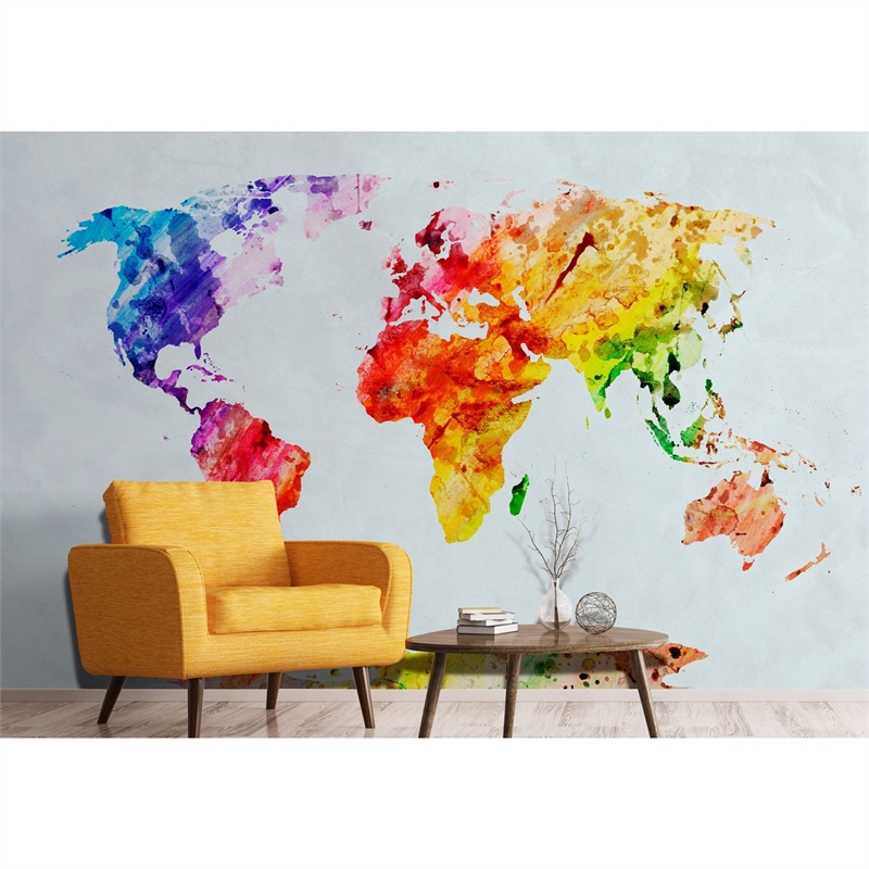 Fine Decor World Map Wall Mural - World Map Mural , HD Wallpaper & Backgrounds