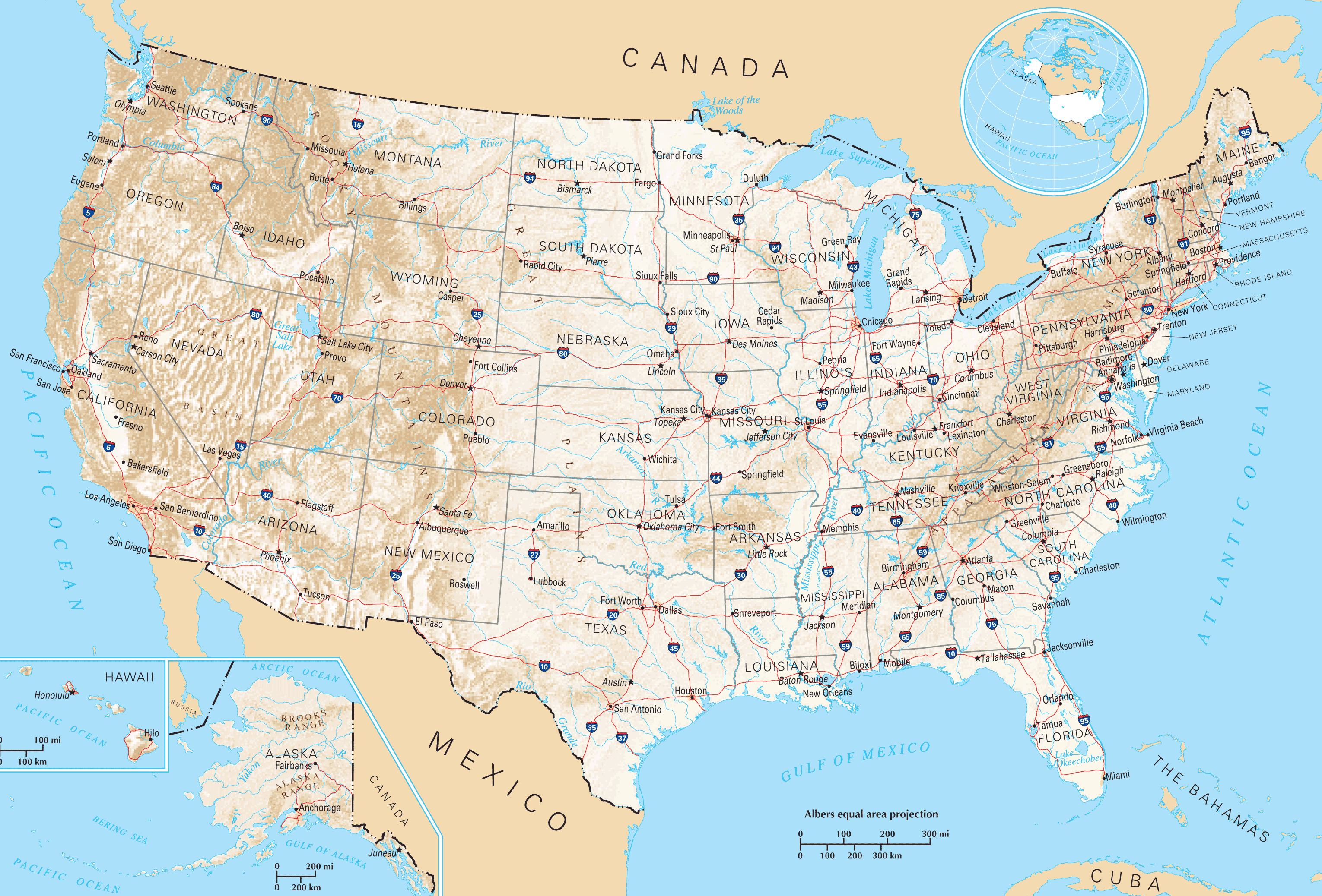 Largest Most Detailed Usa Map And Flag » Travel Around - Map Of The United States , HD Wallpaper & Backgrounds
