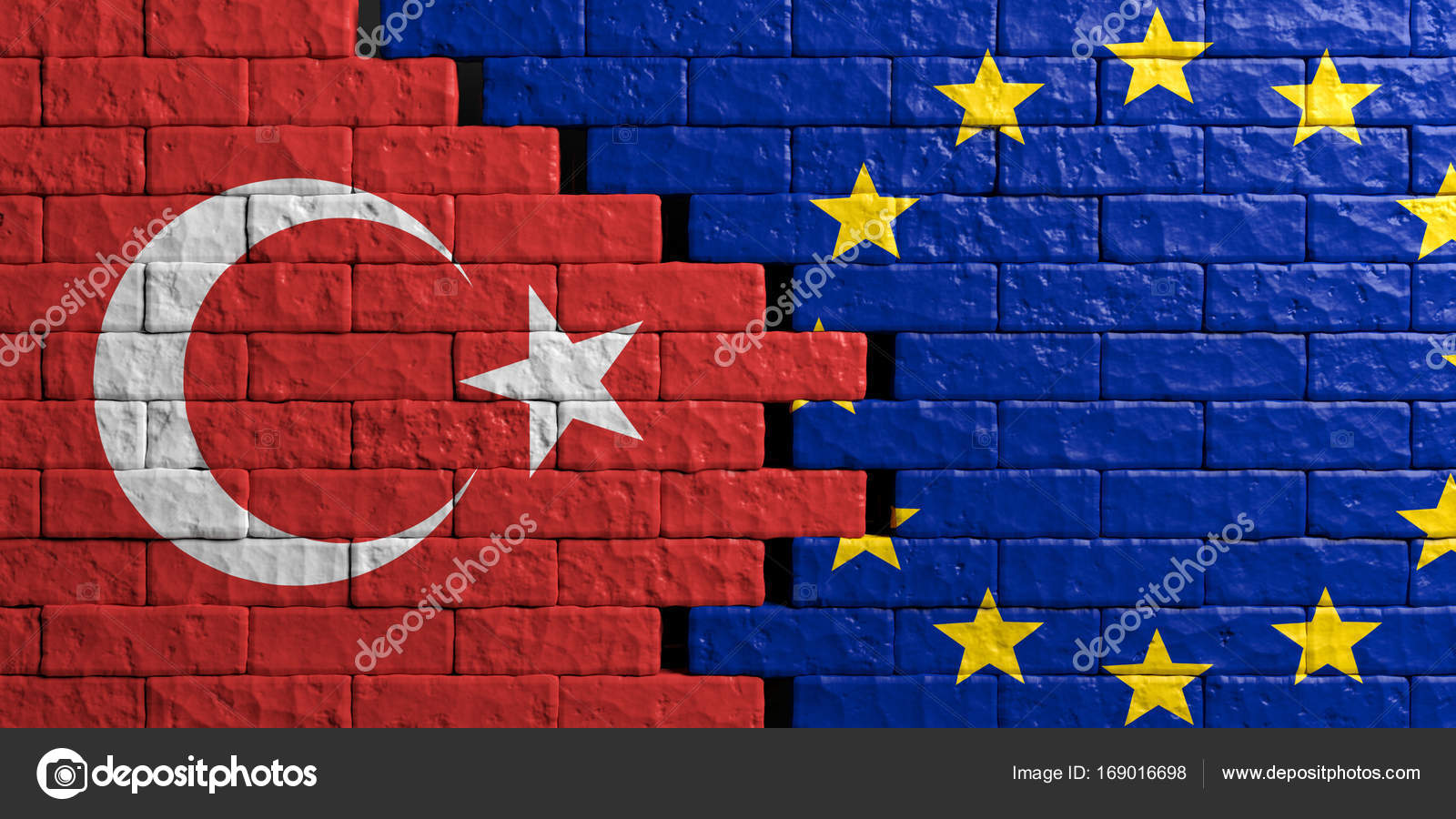 European Union And Turkey Flag, Brick Wall Background - Turkey Eu Relations , HD Wallpaper & Backgrounds