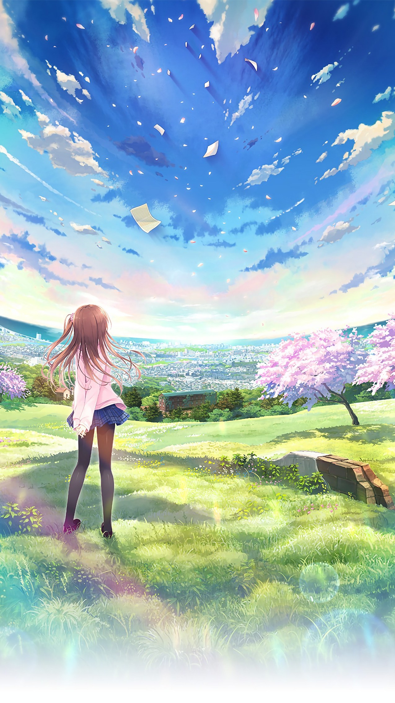 Anime World Beautiful Girl Sky Android Wallpaper Beautiful