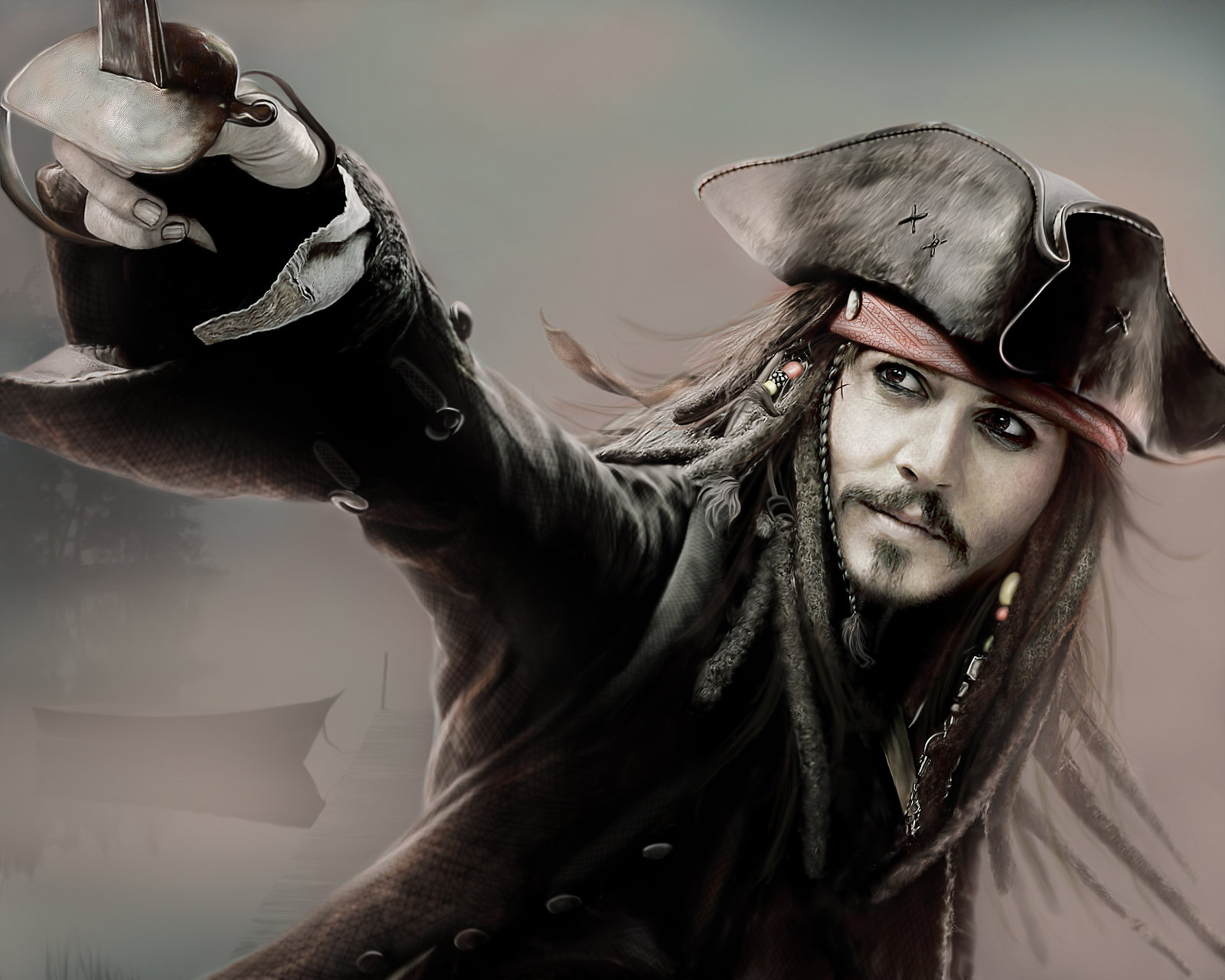 Johnny Depp Images Amazin' Art & Jack Hd Wallpaper - Portrait Jack Sparrow Wallpaper Hd , HD Wallpaper & Backgrounds