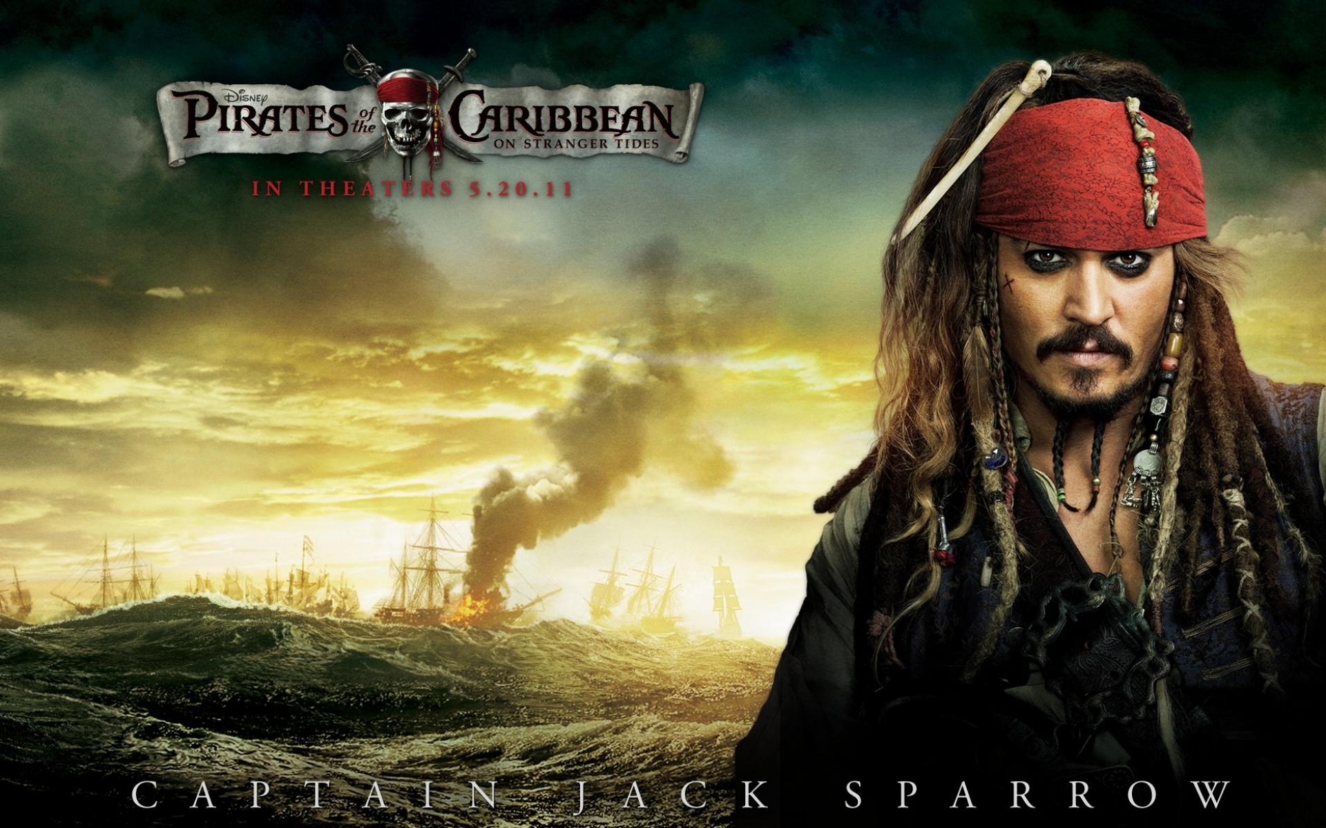 2011 Pirates Of The Caribbean Desktop Background Wallpaper - Hollywood Movie Wallpapers Hd , HD Wallpaper & Backgrounds