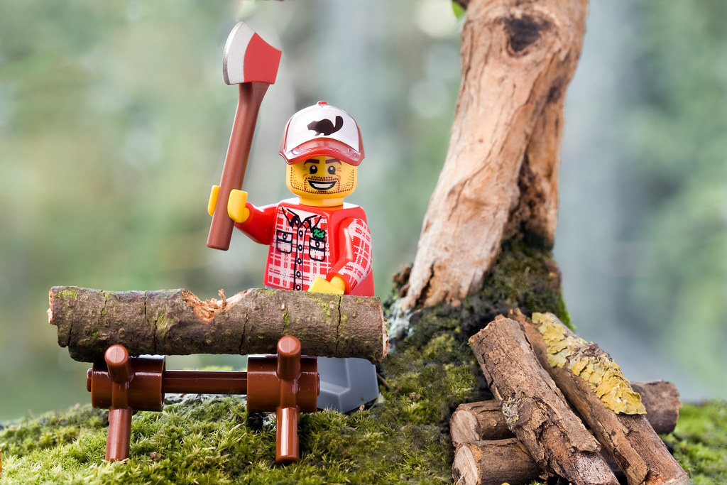 Lego Lumberjack [explored 03/08/11 - Lego Minifigures Tree Stump , HD Wallpaper & Backgrounds