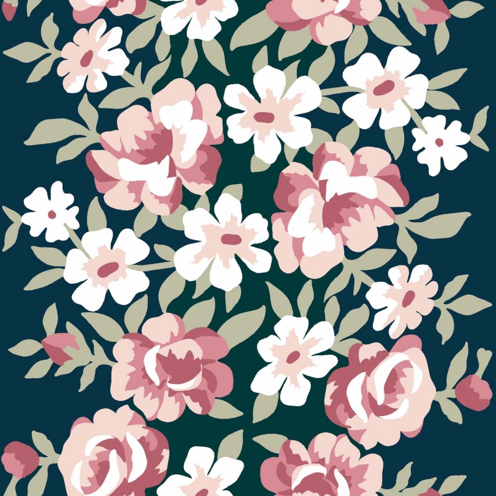Apple Blossom / Navy - Jasmine , HD Wallpaper & Backgrounds