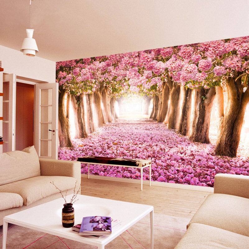 Cherry Blossom Wallpaper Mural 3d Stereo Bedroom Romantic