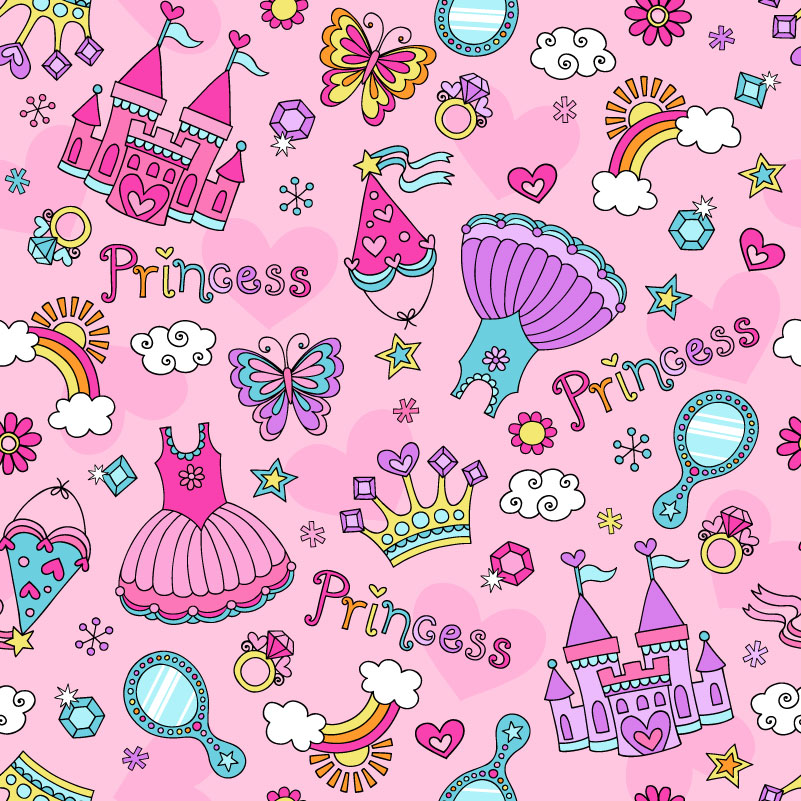 Cute Princess Wallpaper - Cute Vector Pattern , HD Wallpaper & Backgrounds
