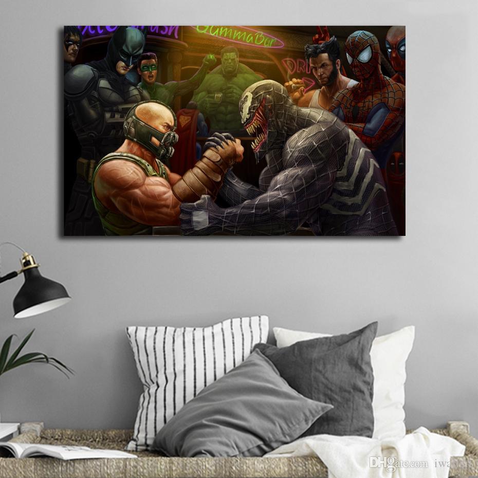 2019 Marvel Venom Vs Dc Bane Arm Wrestling Match Poster - Bane Vs Venom Arm Wrestle , HD Wallpaper & Backgrounds