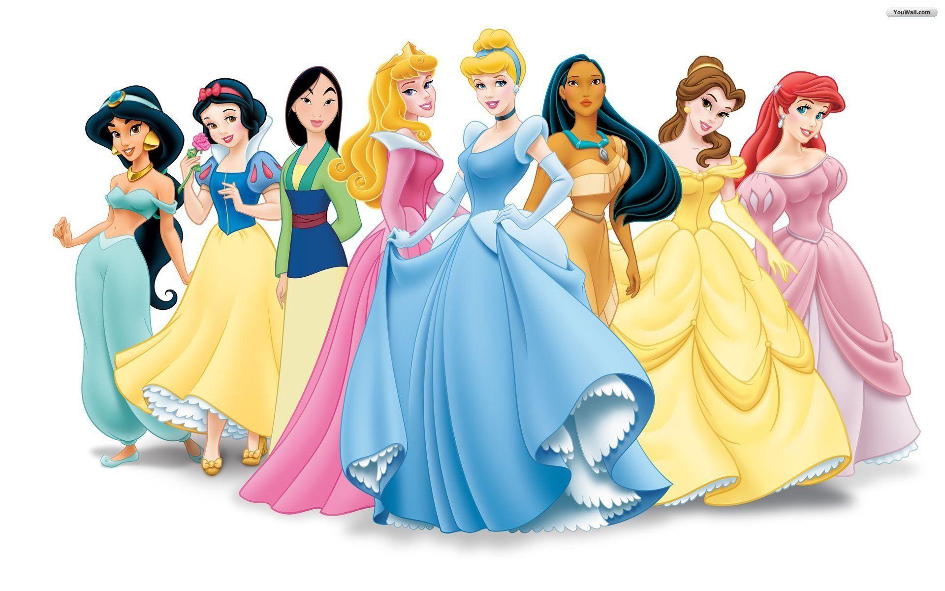 Disney Wallpaper Free - All The Princesses Together , HD Wallpaper & Backgrounds