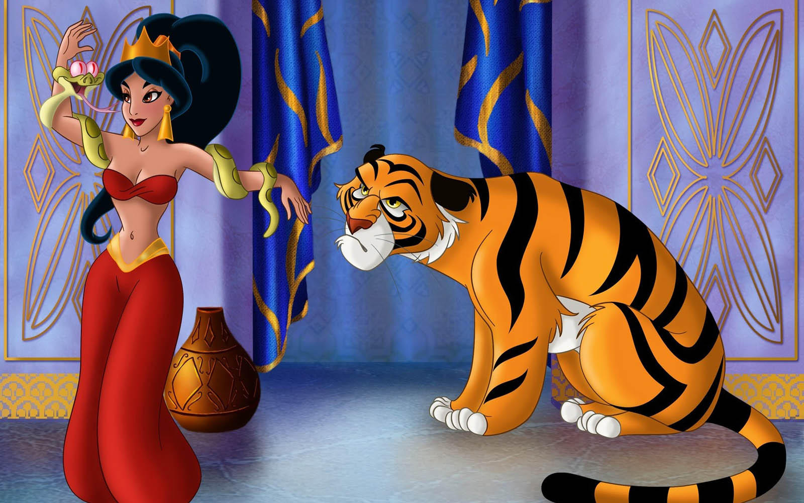 Princess Jasmine With Tiger , HD Wallpaper & Backgrounds