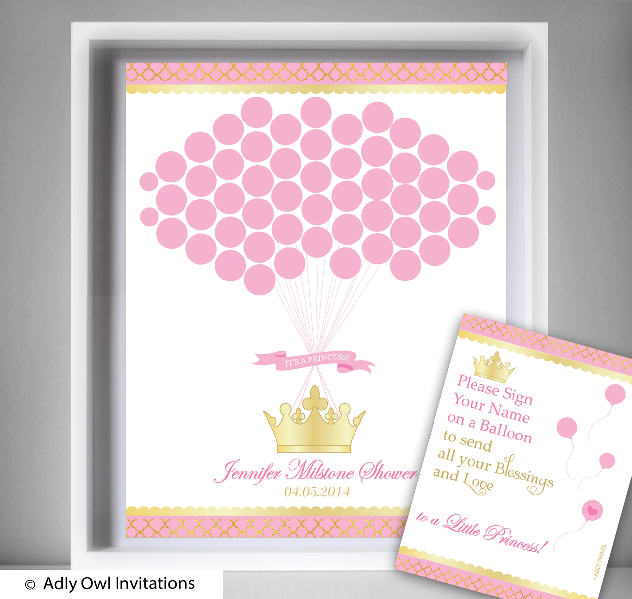 Pink Princess Guest Book Alternative For A Baby Shower, - Baby Book Girl Elephant Nursery , HD Wallpaper & Backgrounds