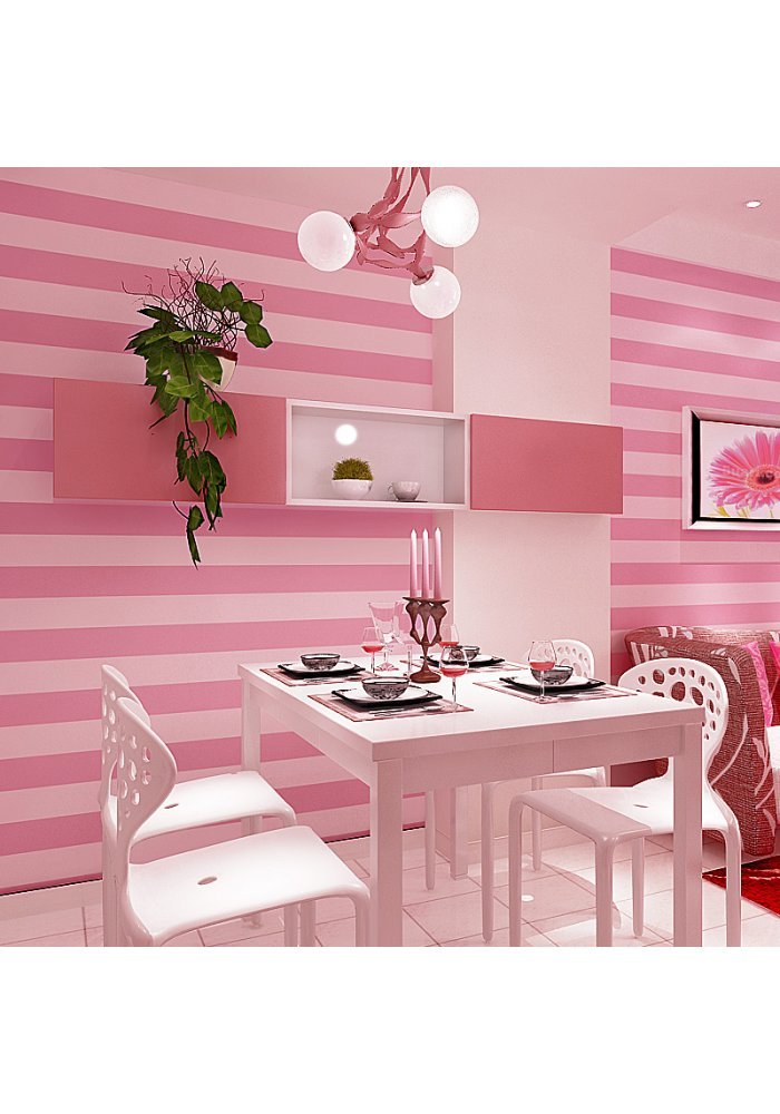 Non-woven Striped Wallpaper Roll Pink Princess Children - Papier Peint Rose Moderne Chambre , HD Wallpaper & Backgrounds