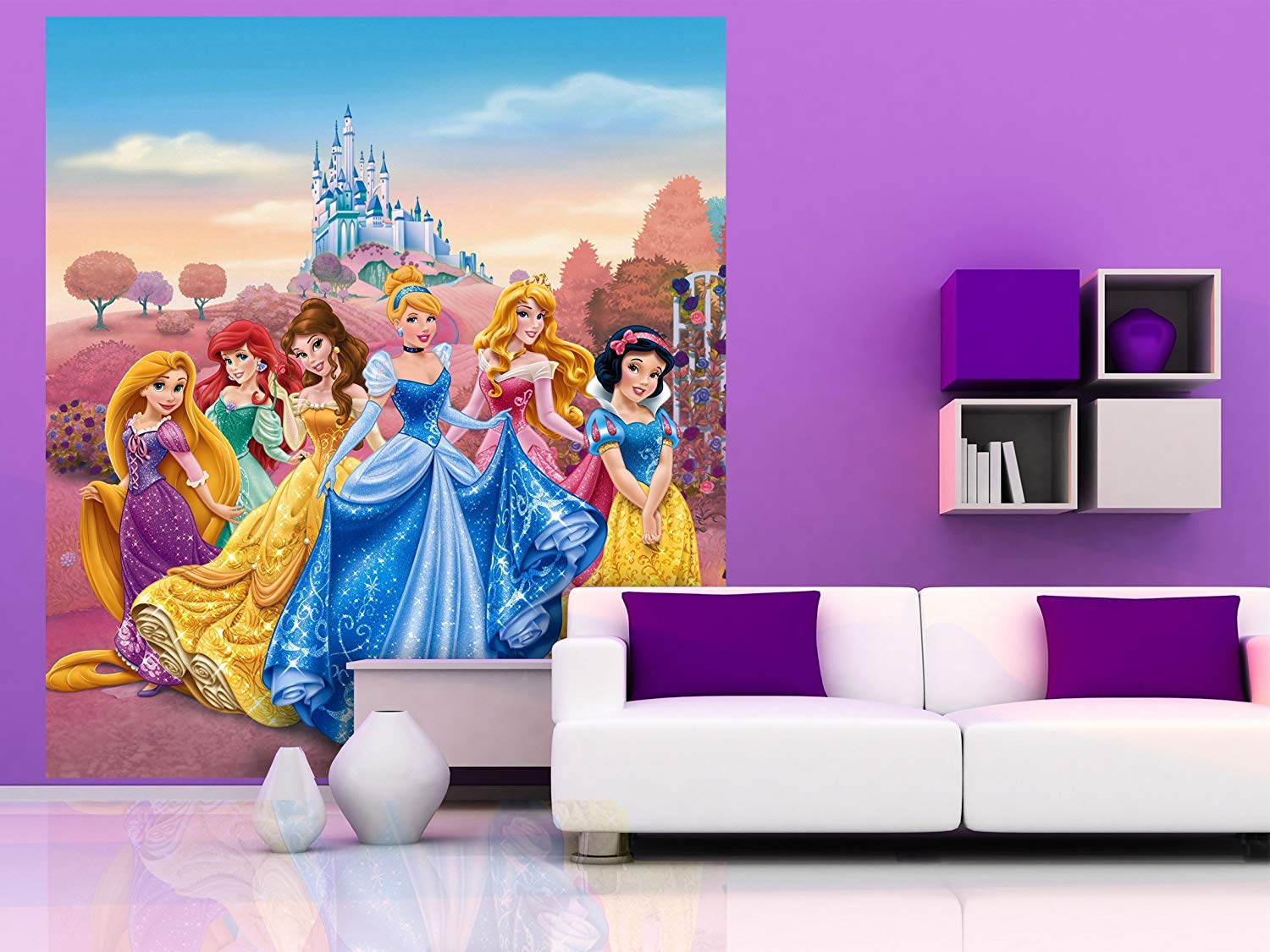 Wallandmore Huge Disney Princess Wall Decal Mural For - Disney Princess Castle , HD Wallpaper & Backgrounds