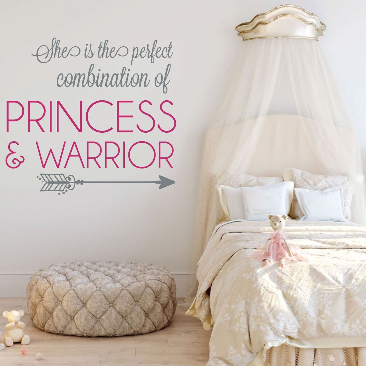 Princess Warrior Bedroom Vinyl Decor Wall Decal - Princess Castle Wall Decals , HD Wallpaper & Backgrounds