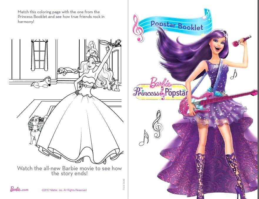 Barbie The Princess And The Popstar Coloring Pages - Barbie And The Popstar Colouring Pages , HD Wallpaper & Backgrounds