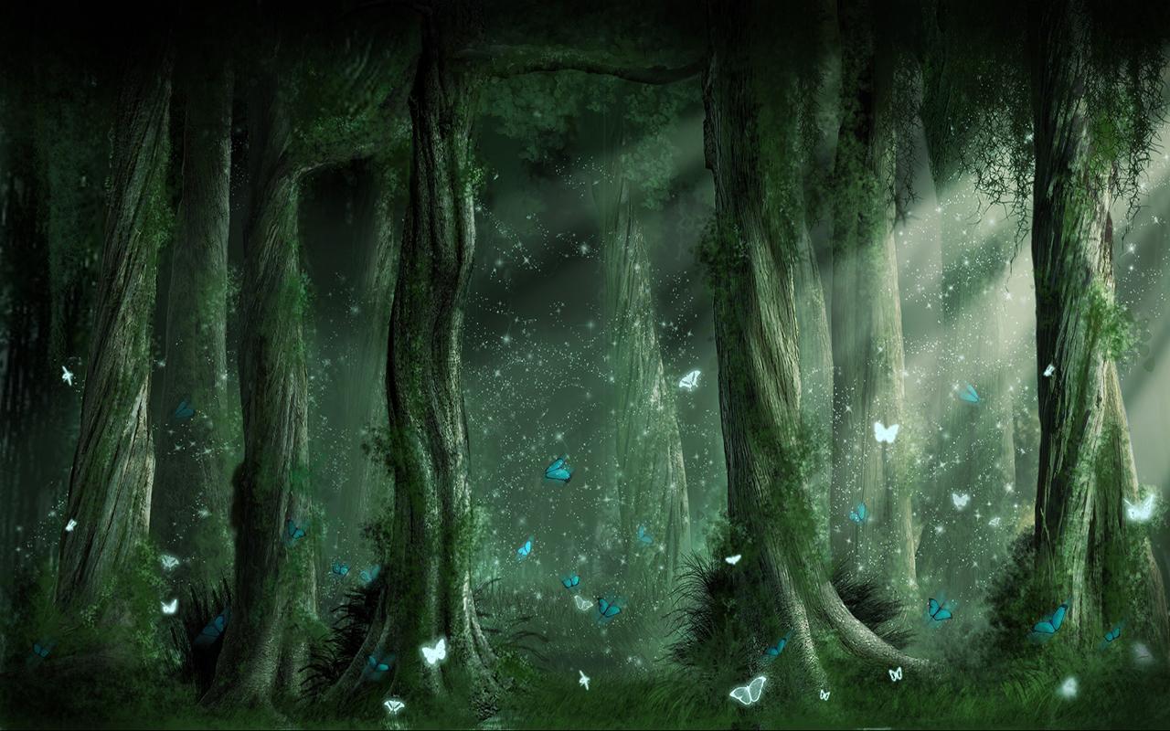 Trees - Fantasy Green Screen Backgrounds , HD Wallpaper & Backgrounds