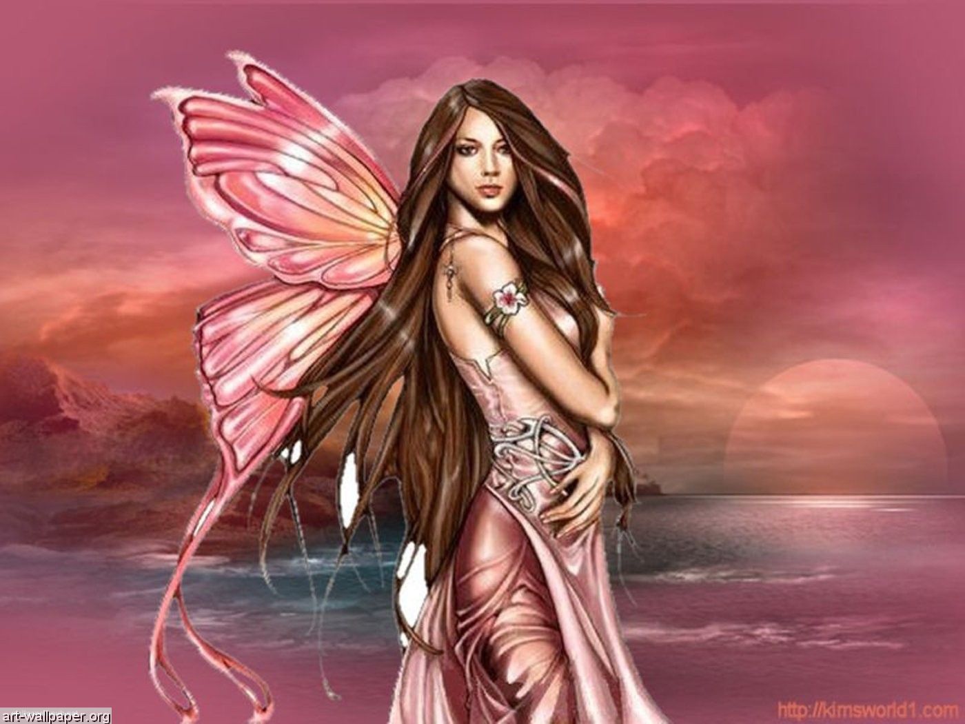 Fantasy Fairy Art - Pink Or Red Fairy , HD Wallpaper & Backgrounds