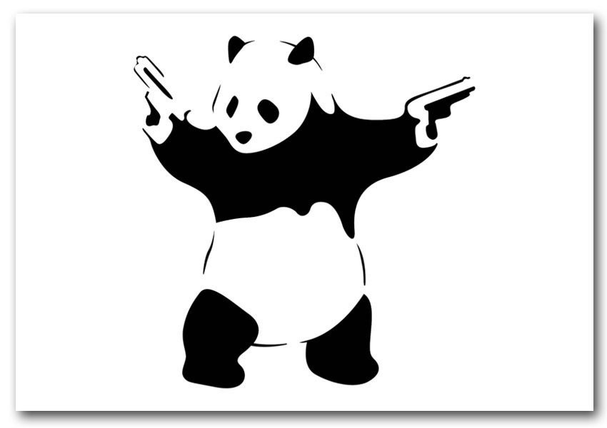 Banksy Panda Wallpaper - Panda Guns , HD Wallpaper & Backgrounds