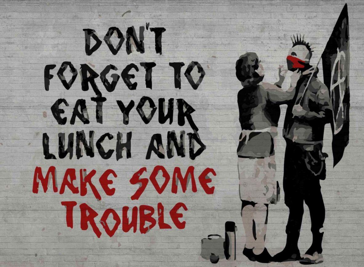 Banksy Graffiti Wall Paper Mural Buy At - Poster , HD Wallpaper & Backgrounds
