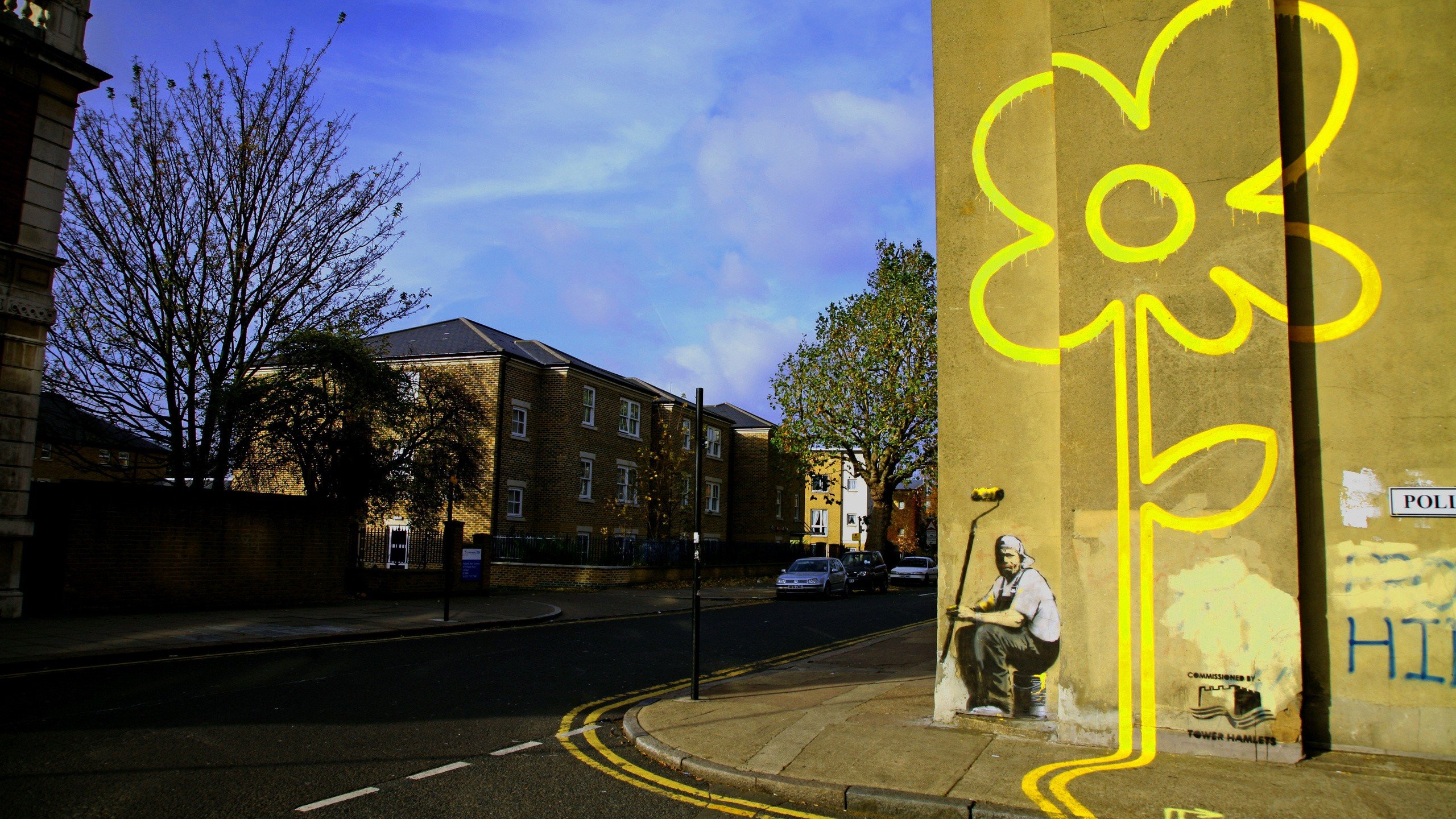 Street, Graffiti, Banksy Hd Wallpapers / Desktop And - Banksy Mural , HD Wallpaper & Backgrounds