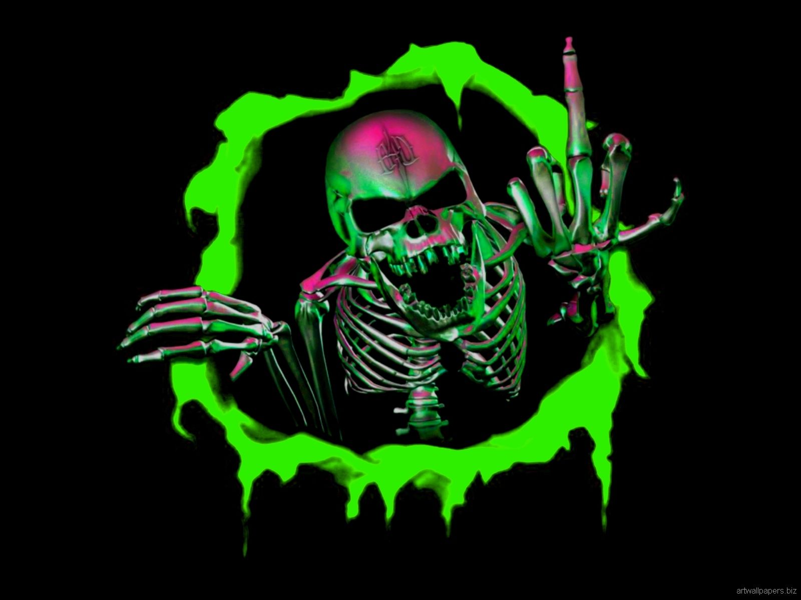 Free Skull Wallpaper Backgrounds Pinterest - Cool Wallpaper Neon Skull , HD Wallpaper & Backgrounds